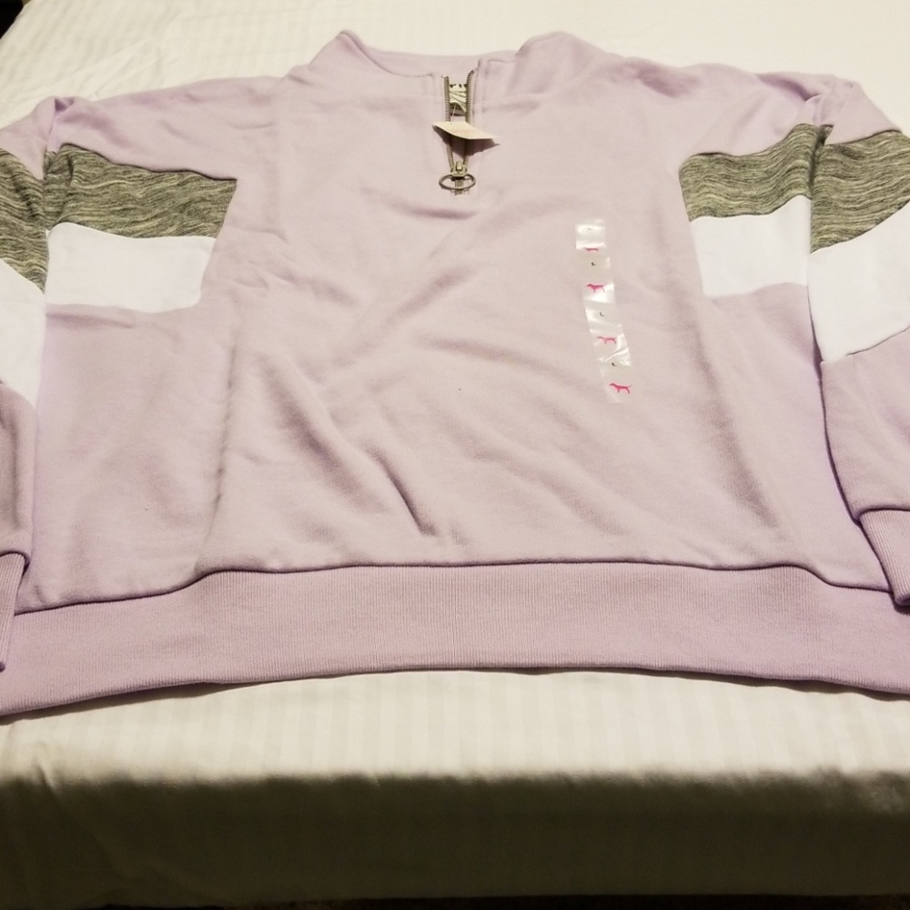 Purple half zip pullover